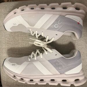 On Cloud CloudRunner Women's Running Shoes - White and Light Gray